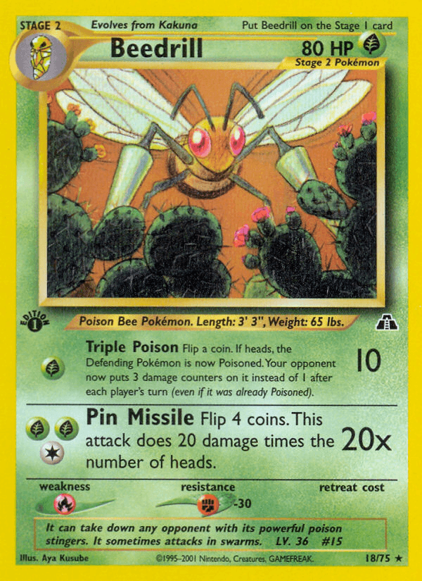 Beedrill (18/75) [Neo Discovery 1st Edition] - Doe's Cards