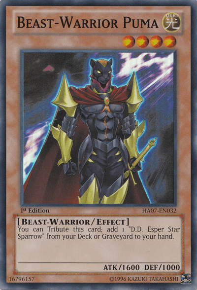 Beast-Warrior Puma [HA07-EN032] Super Rare - Doe's Cards