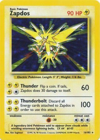 Zapdos (16/102) [Base Set Unlimited] - Doe's Cards