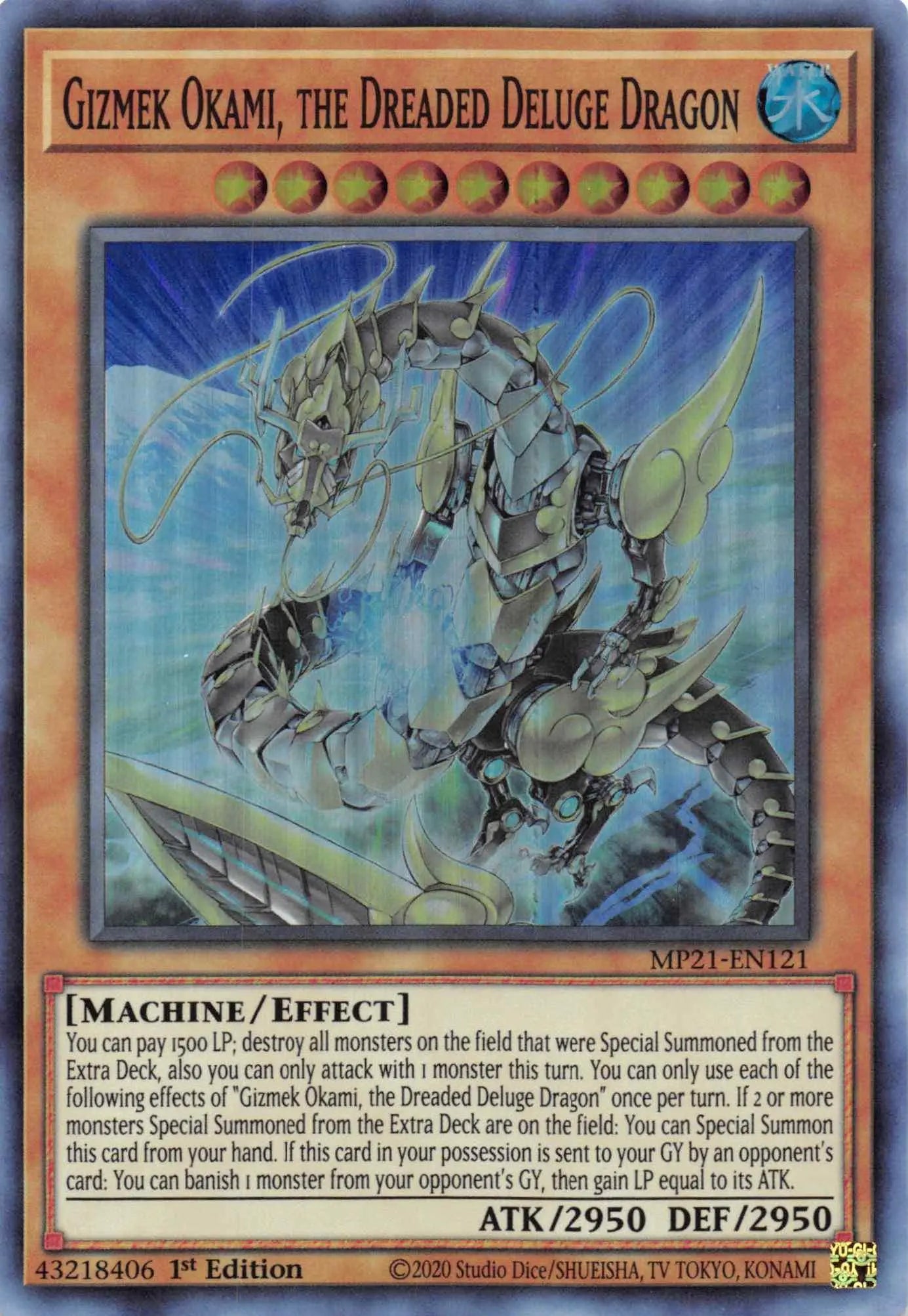 Gizmek Okami, the Dreaded Deluge Dragon [MP21-EN121] Super Rare - Doe's Cards