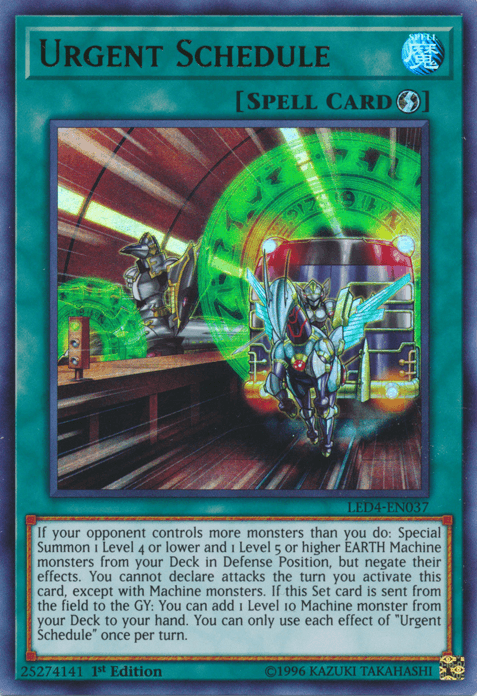 Urgent Schedule [LED4-EN037] Ultra Rare - Doe's Cards