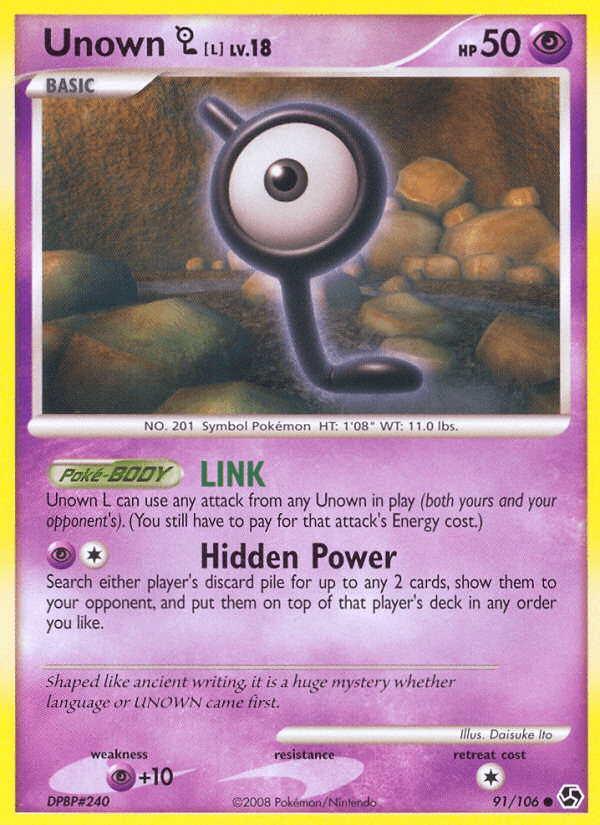 Unown L (91/106) [Diamond & Pearl: Great Encounters] - Doe's Cards