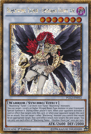 Blackwing Tamer - Obsidian Hawk Joe [PGL2-EN012] Gold Secret Rare - Doe's Cards