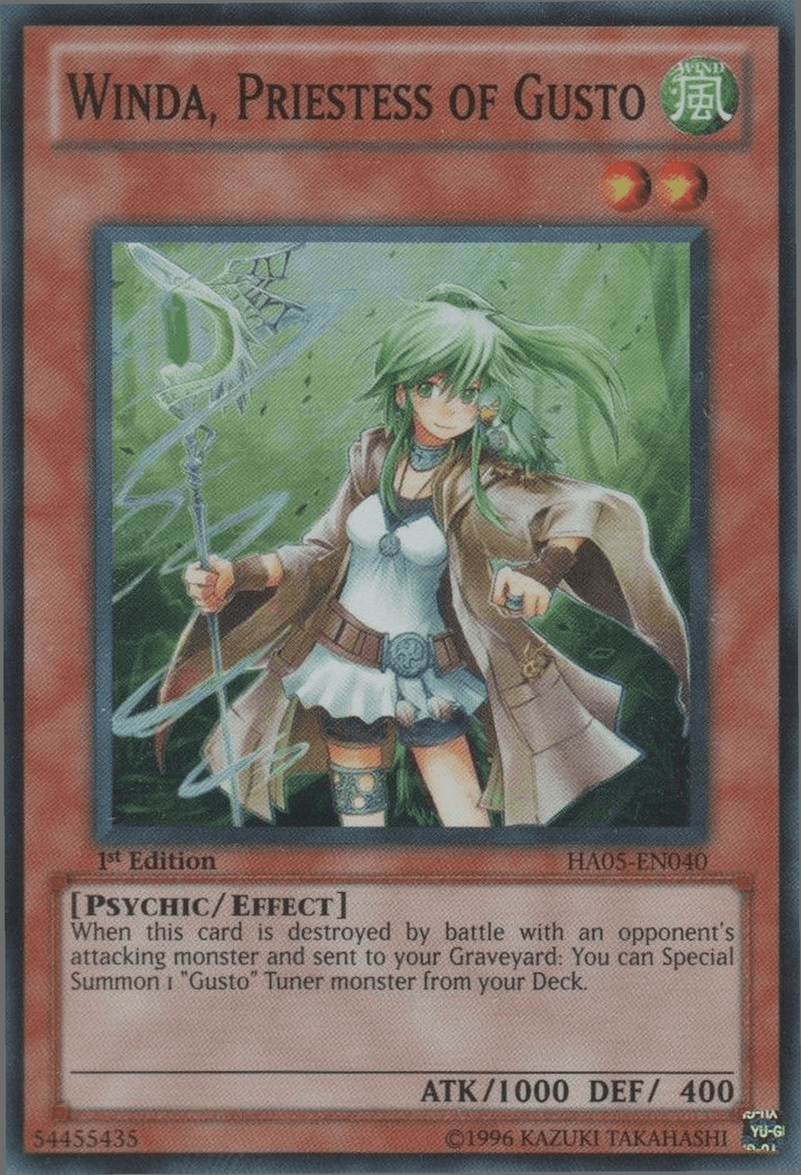 Winda, Priestess of Gusto [HA05-EN040] Super Rare - Doe's Cards