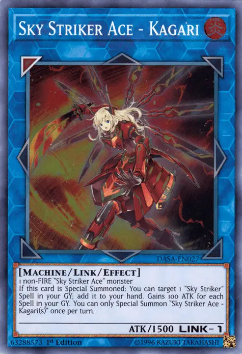 Sky Striker Ace - Kagari [DASA-EN027] Super Rare - Doe's Cards