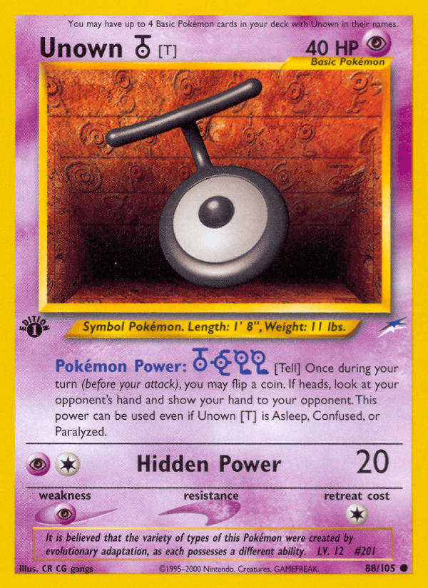 Unown [T] (88/105) [Neo Destiny 1st Edition] - Doe's Cards