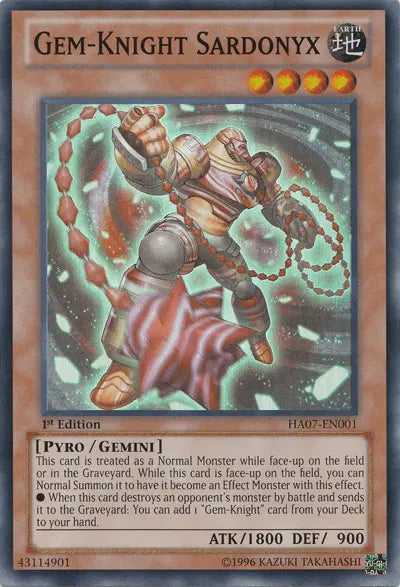 Gem-Knight Sardonyx [HA07-EN001] Super Rare - Doe's Cards