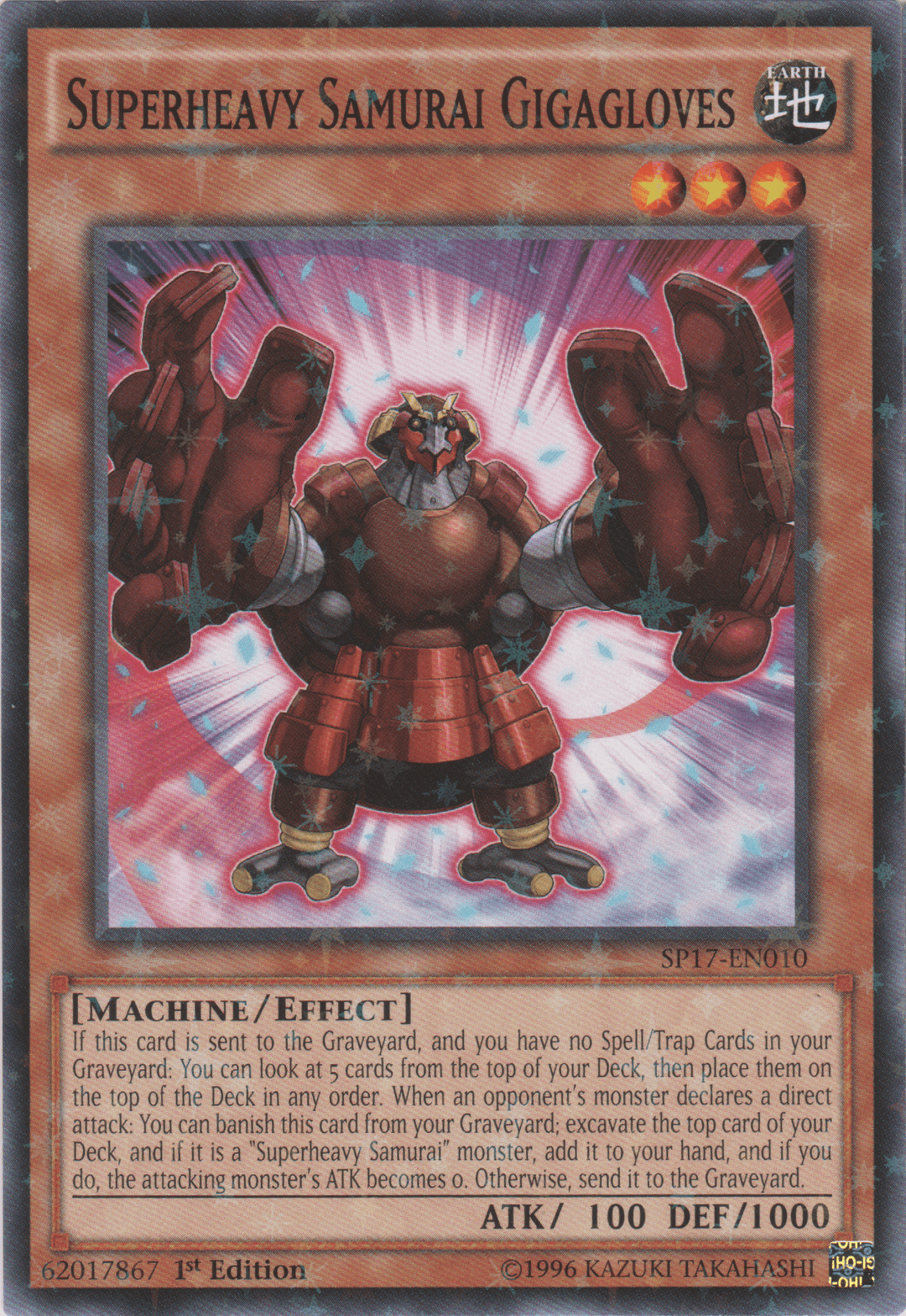 Superheavy Samurai Gigagloves [SP17-EN010] Starfoil Rare - Doe's Cards