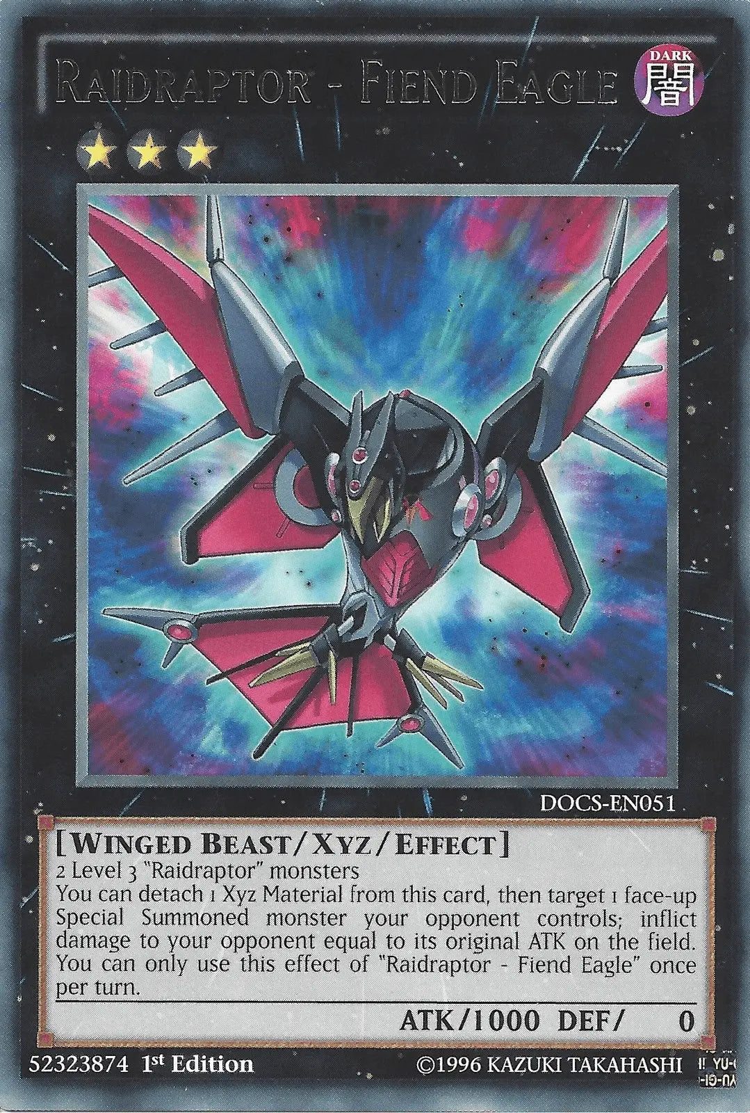Raidraptor - Fiend Eagle [DOCS-EN051] Rare - Doe's Cards
