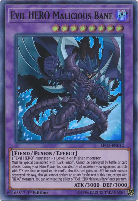 Evil Hero Malicious Bane [LED5-EN012] Ultra Rare - Doe's Cards