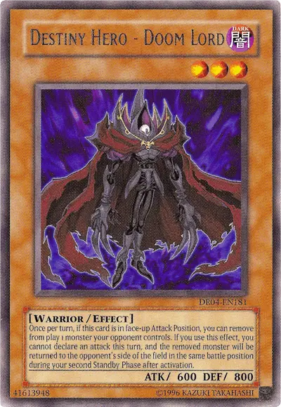 Destiny Hero - Doom Lord [DR04-EN181] Rare - Doe's Cards