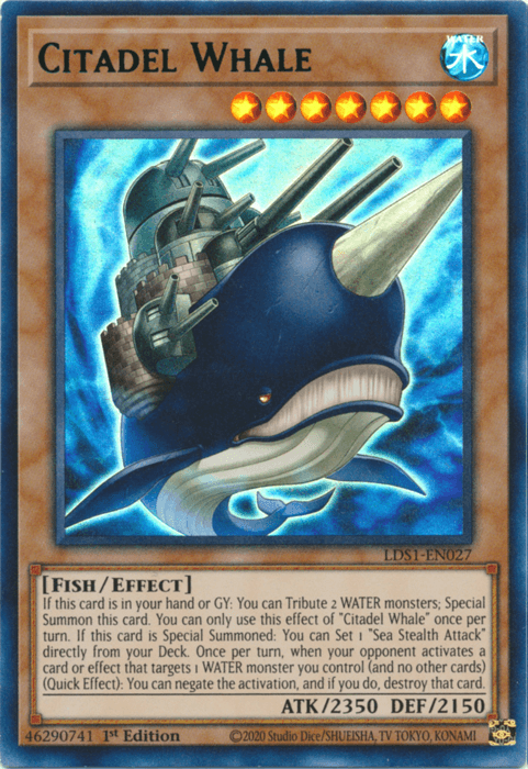 Citadel Whale (Green) [LDS1-EN027] Ultra Rare - Doe's Cards