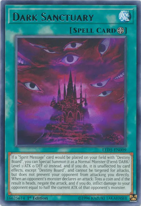 Dark Sanctuary [LED5-EN009] Rare - Doe's Cards