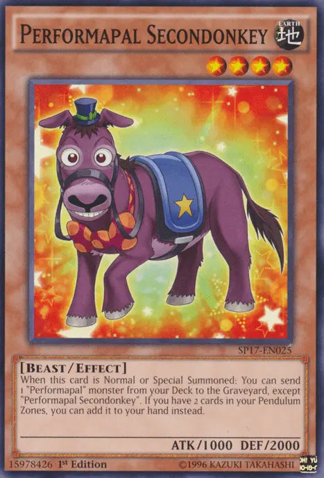 Performapal Secondonkey [SP17-EN025] Starfoil Rare - Doe's Cards