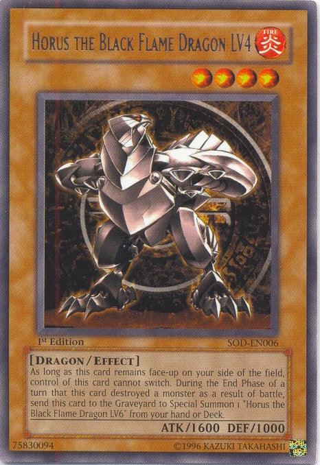 Horus The Black Flame Dragon LV4 [SOD-EN006] Rare - Doe's Cards