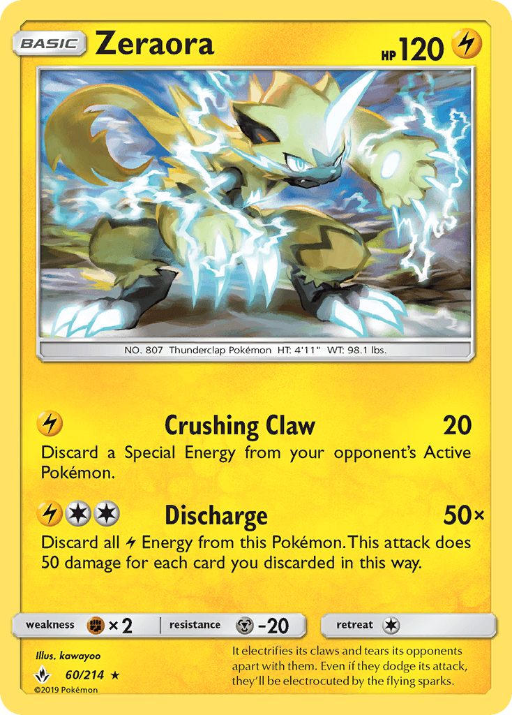 Zeraora (60/214) [Sun & Moon: Unbroken Bonds] - Doe's Cards