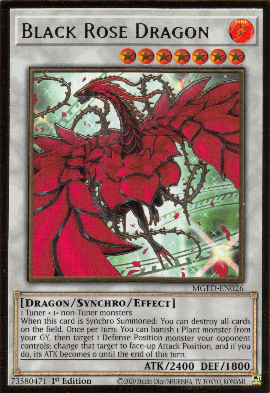 Black Rose Dragon (Alternate Art) [MGED-EN026] Gold Rare - Doe's Cards