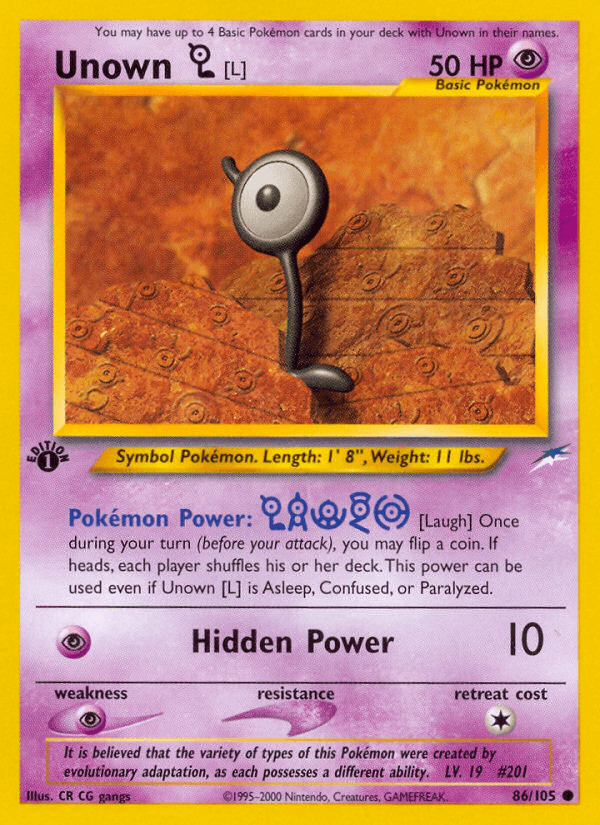 Unown [L] (86/105) [Neo Destiny 1st Edition] - Doe's Cards