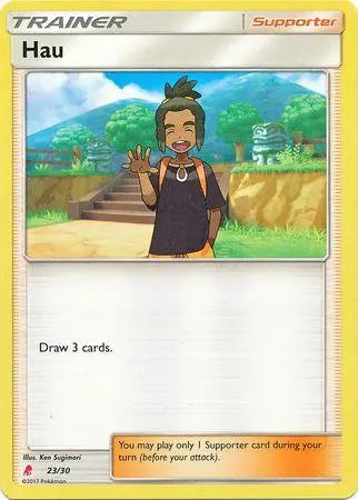 Hau (23/30) (Lycanroc Half-Deck) [Sun & Moon: Trainer Kit - Lycanroc & Alolan Raichu] - Doe's Cards