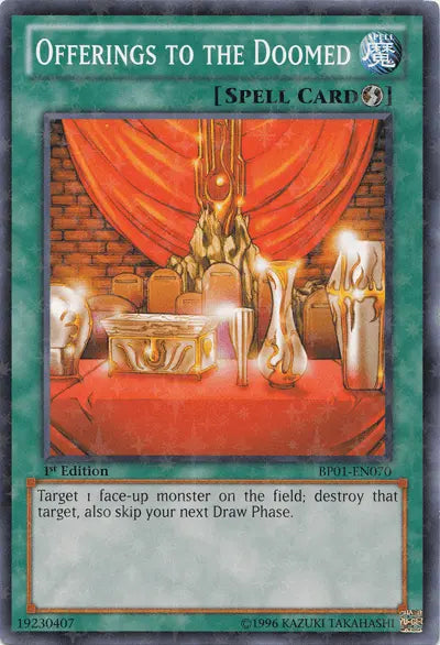 Offerings to the Doomed [BP01-EN070] Starfoil Rare - Doe's Cards