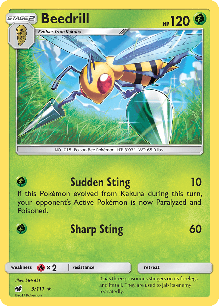 Beedrill (3/111) [Sun & Moon: Crimson Invasion] - Doe's Cards