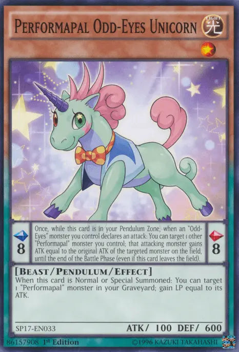 Performapal Odd-Eyes Unicorn [SP17-EN033] Common - Doe's Cards