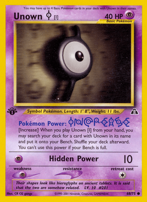 Unown [I] (68/75) [Neo Discovery 1st Edition] - Doe's Cards