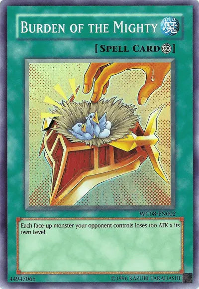 Burden of the Mighty [WC08-EN002] Super Rare - Doe's Cards