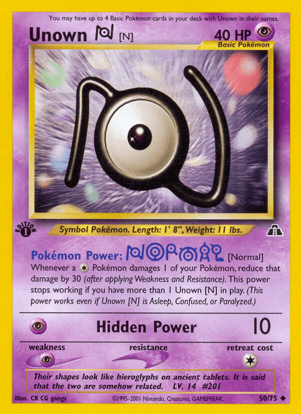 Unown [N] (50/75) [Neo Discovery 1st Edition] - Doe's Cards