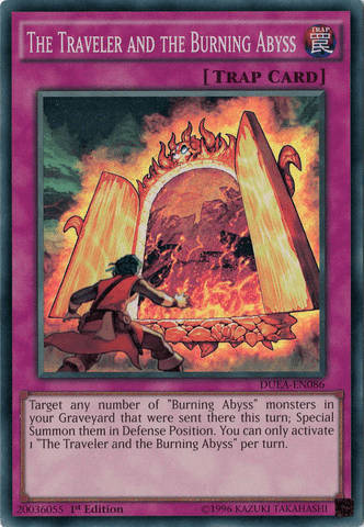 The Traveler and the Burning Abyss [DUEA-EN086] Super Rare - Doe's Cards