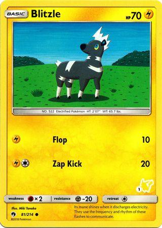 Blitzle (81/214) (Pikachu Stamp #1) [Battle Academy 2020] - Doe's Cards