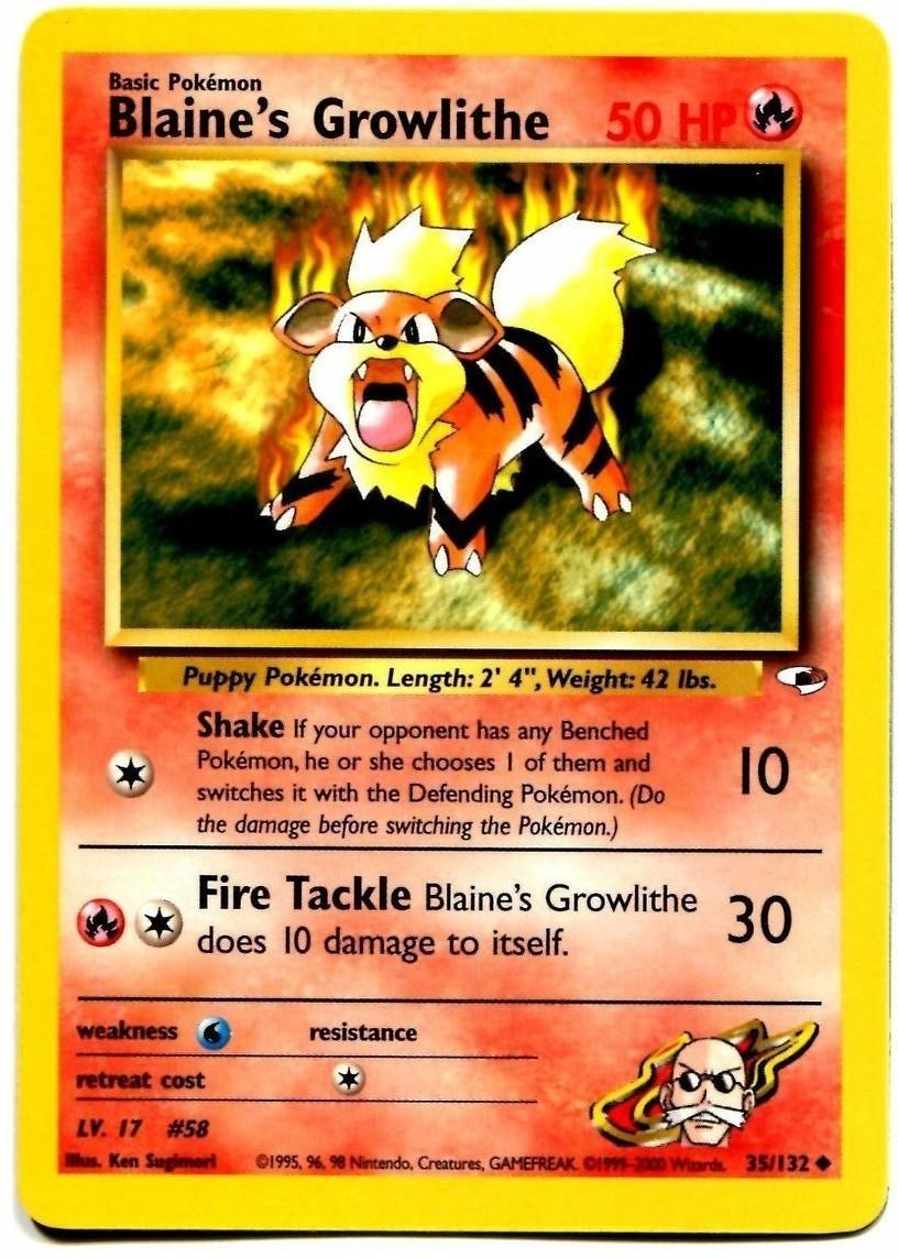 Blaine's Growlithe (35/132) [Gym Heroes Unlimited] - Doe's Cards