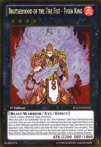 Brotherhood of the Fire Fist - Tiger King [PGLD-EN045] Gold Rare - Doe's Cards