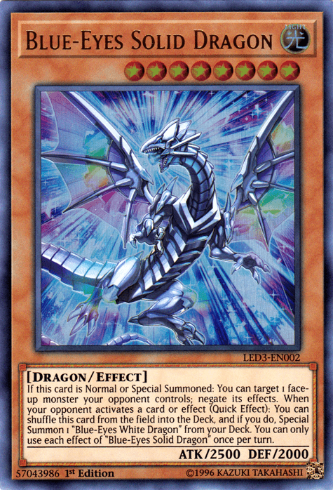 Blue-Eyes Solid Dragon [LED3-EN002] Ultra Rare - Doe's Cards