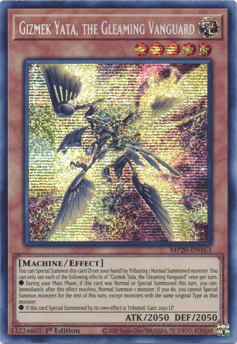 Gizmek Yata, the Gleaming Vanguard [MP20-EN163] Prismatic Secret Rare - Doe's Cards