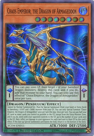 Chaos Emperor, the Dragon of Armageddon [YCSW-EN011] Super Rare - Doe's Cards