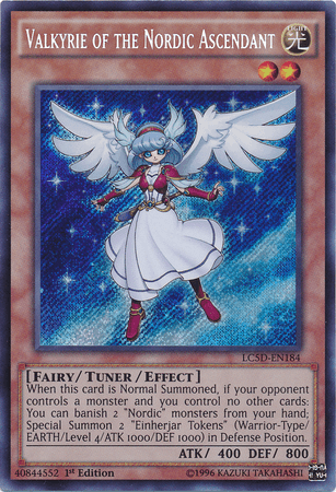 Valkyrie of the Nordic Ascendant [LC5D-EN184] Secret Rare - Doe's Cards