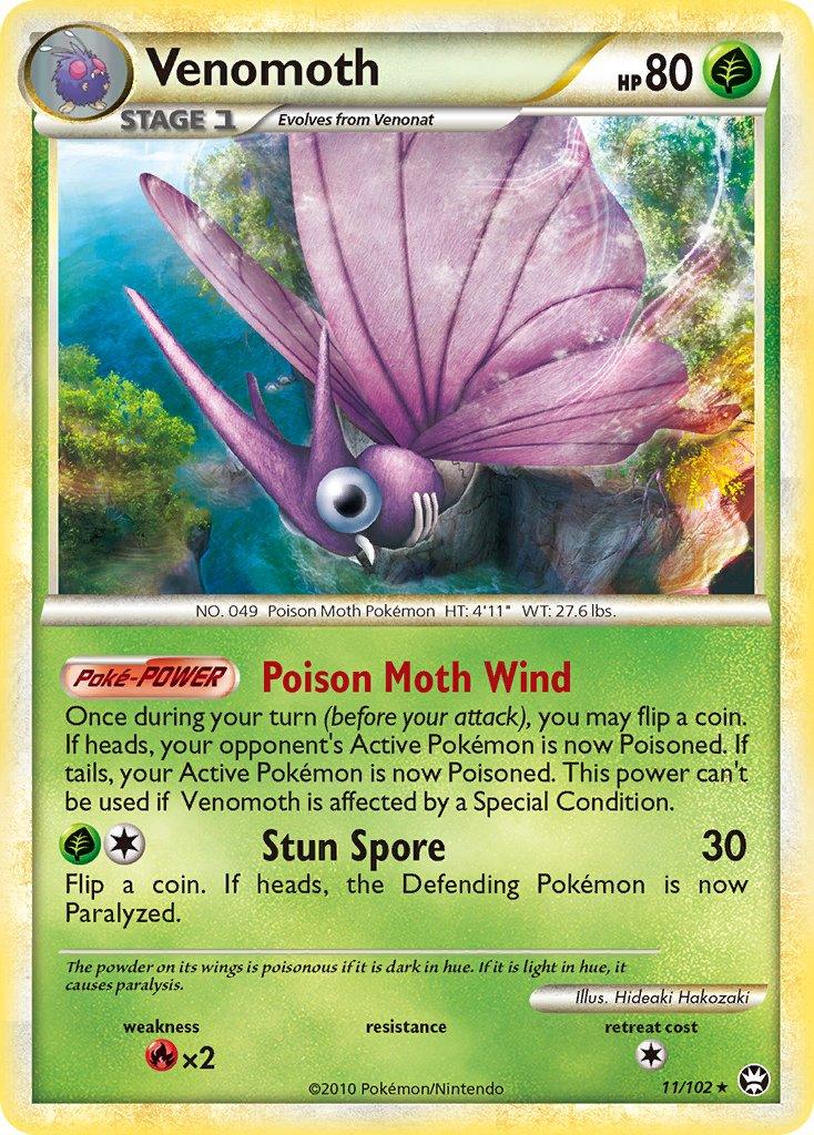 Venomoth (11/102) (Theme Deck Exclusive) [HeartGold & SoulSilver: Triumphant] - Doe's Cards