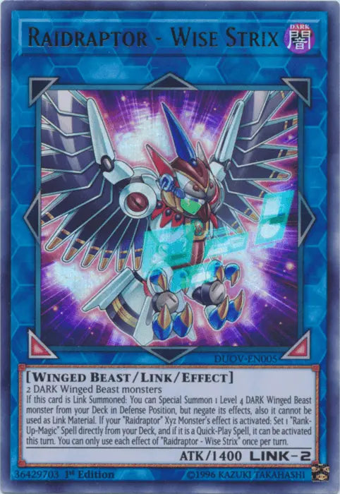 Raidraptor - Wise Strix [DUOV-EN005] Ultra Rare - Doe's Cards