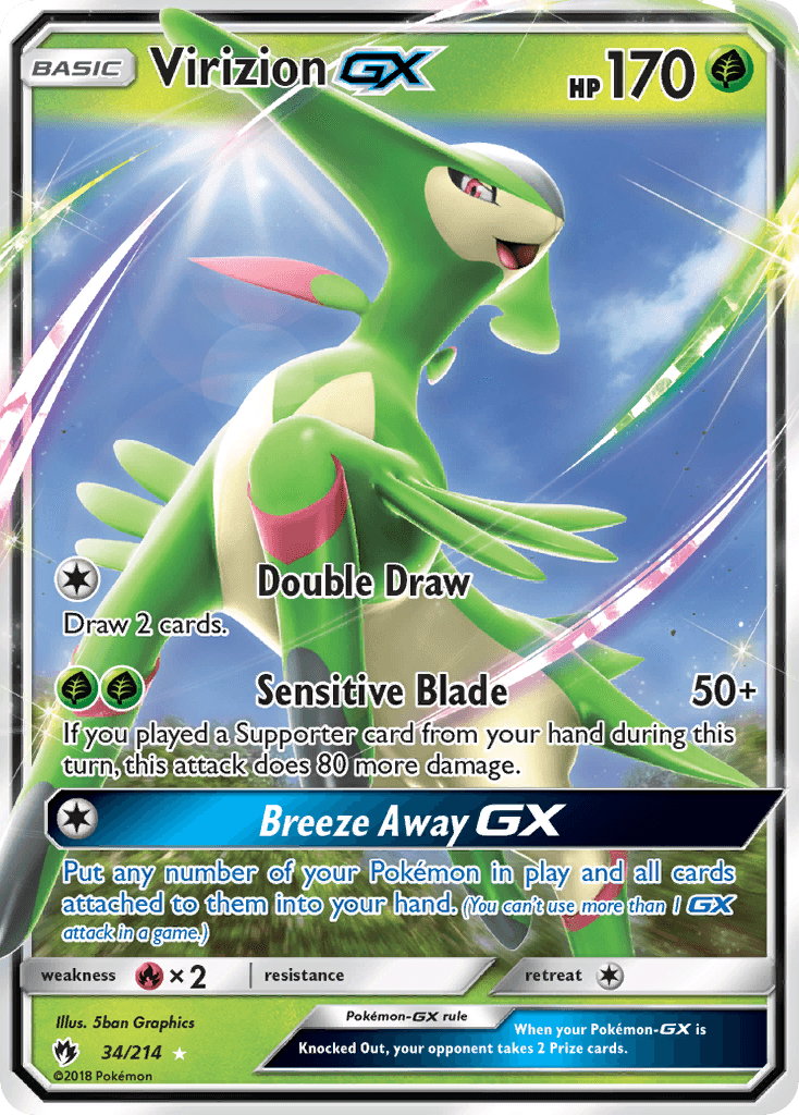 Virizion GX (34/214) [Sun & Moon: Lost Thunder] - Doe's Cards