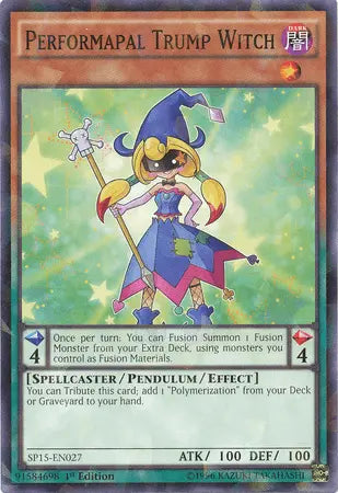 Performapal Trump Witch [SP15-EN027] Shatterfoil Rare - Doe's Cards