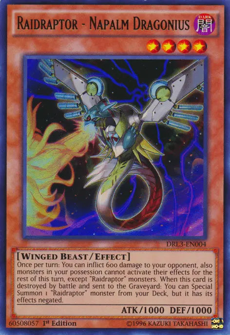 Raidraptor - Napalm Dragonius [DRL3-EN004] Ultra Rare - Doe's Cards