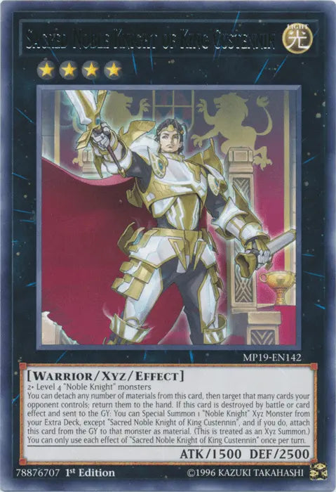 Sacred Noble Knight of King Custennin [MP19-EN142] Rare - Doe's Cards