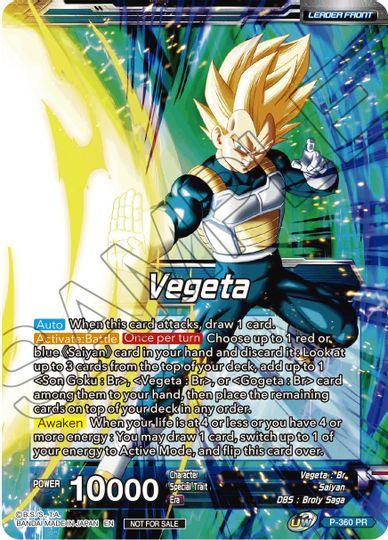 Vegeta // SSG Vegeta, Crimson Warrior (Gold Stamped) (P-360) [Promotion Cards] - Doe's Cards