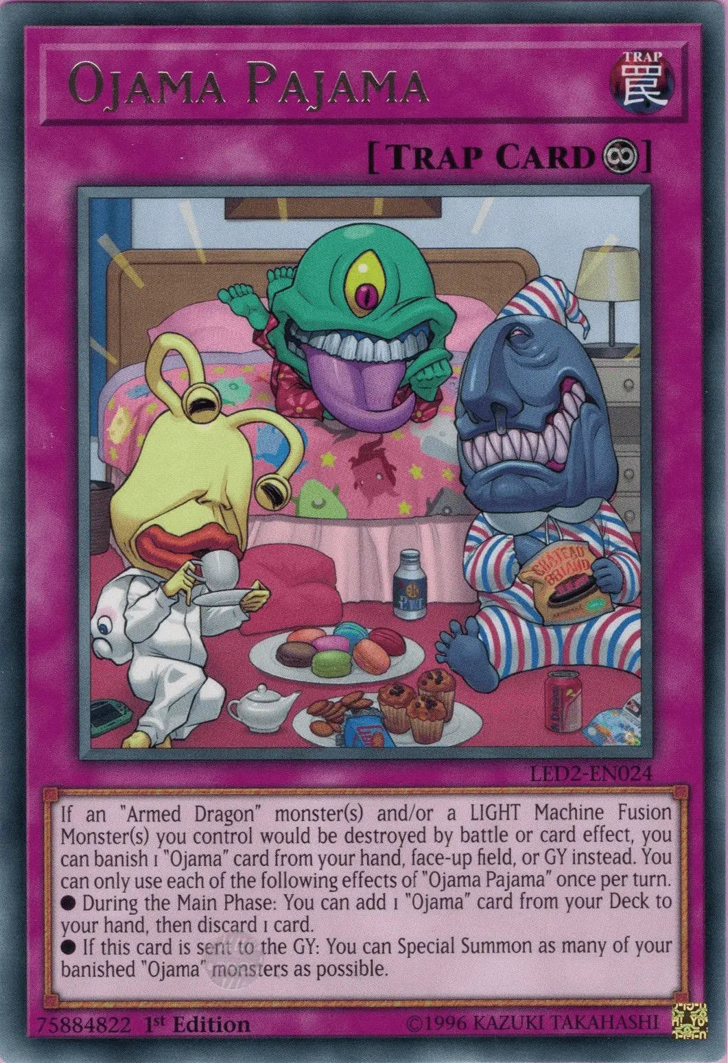 Ojama Pajama [LED2-EN024] Rare - Doe's Cards