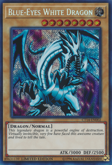 Blue-Eyes White Dragon [CT14-EN002] Secret Rare - Doe's Cards