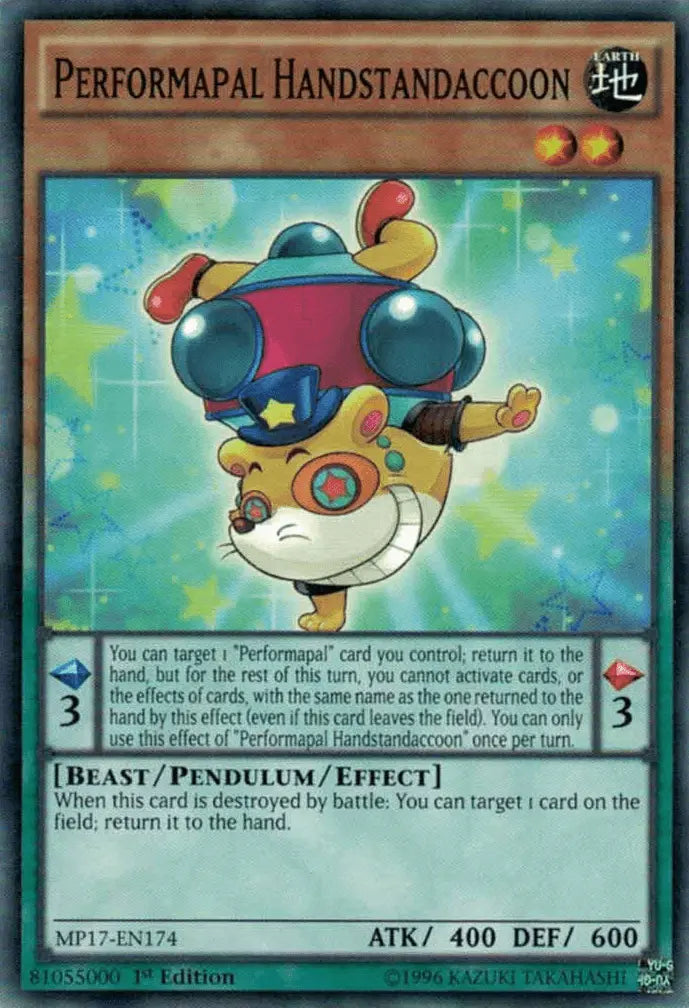 Performapal Handstandaccoon [MP17-EN174] Common - Doe's Cards