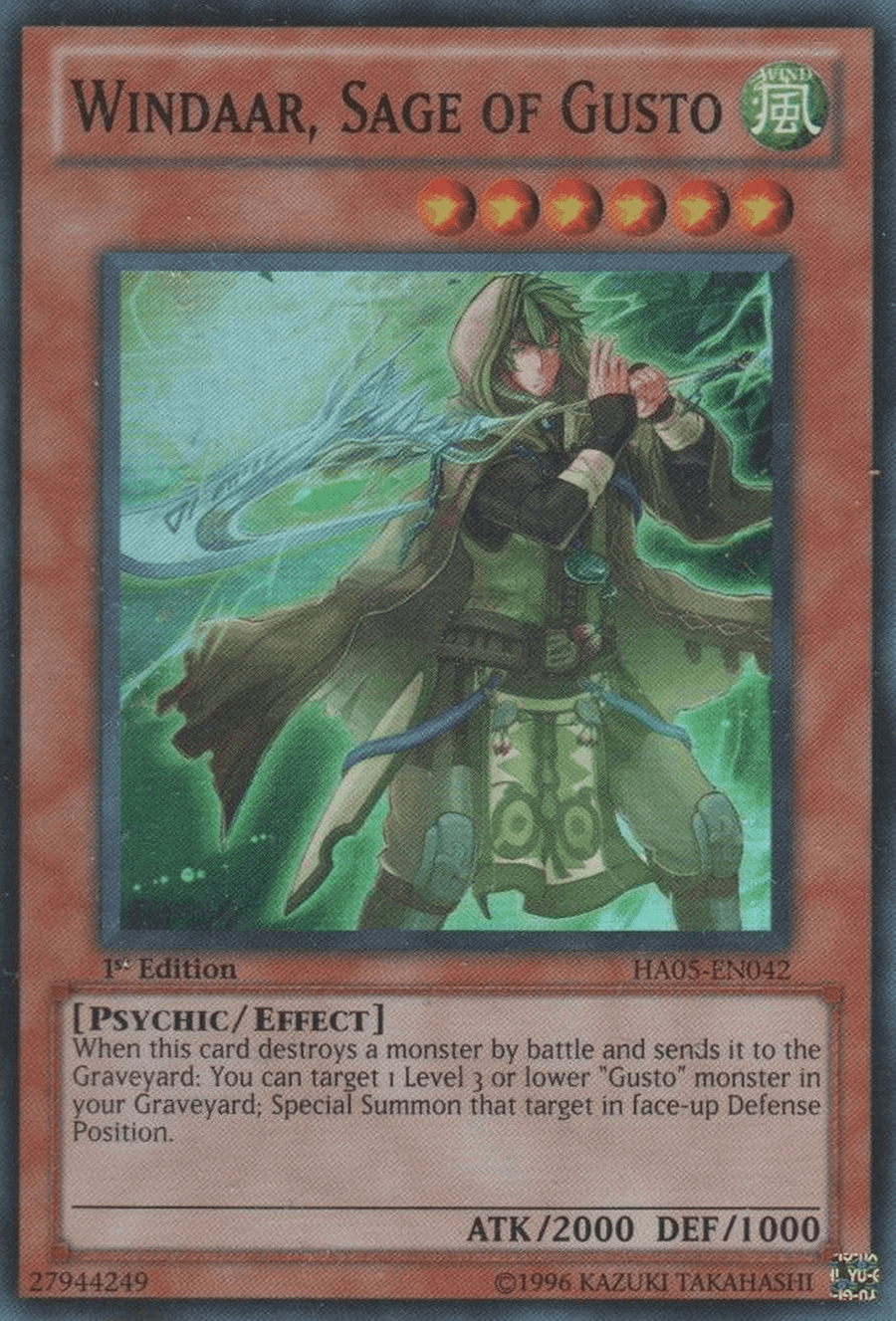 Windaar, Sage of Gusto [HA05-EN042] Super Rare - Doe's Cards