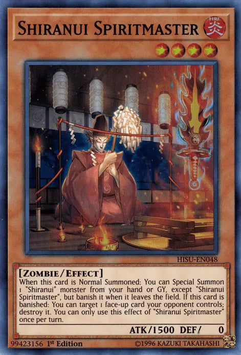 Shiranui Spiritmaster [HISU-EN048] Super Rare - Doe's Cards