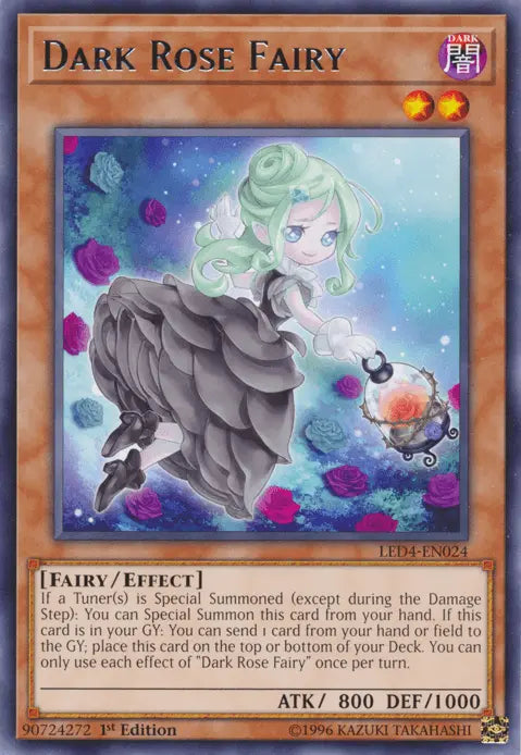 Dark Rose Fairy [LED4-EN024] Rare - Doe's Cards